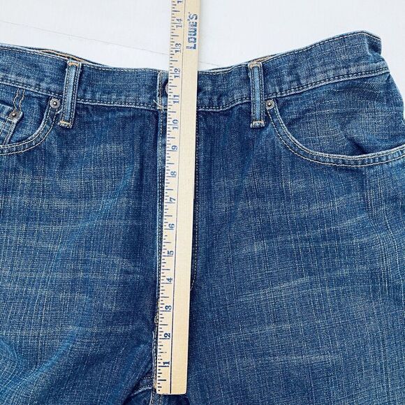 Levis 505 Mens Jeans Regular Straight Fit 38 x 32 Blue Dark Wash 100% Cotton - Picture 10 of 16